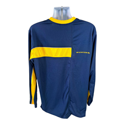 Nike Team Men’s Blue/Yellow U of M Michigan Long Sleeve Athletic Shirt - L