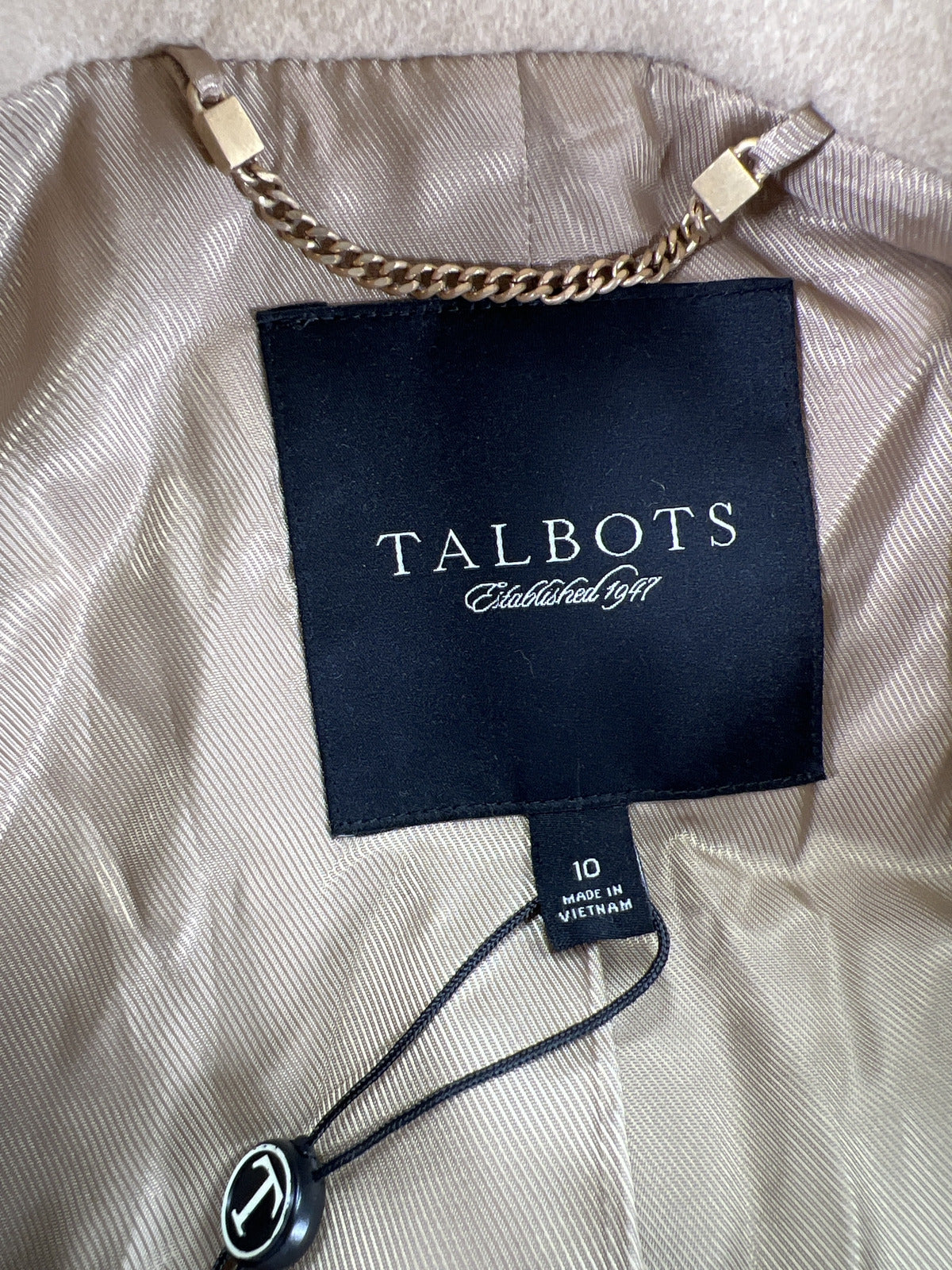 Talbots Women’s Beige Wool Pea Coat - 10