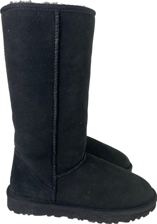 UGG Women’s Black Classic Tall Sheepskin Shearling Boots - 9