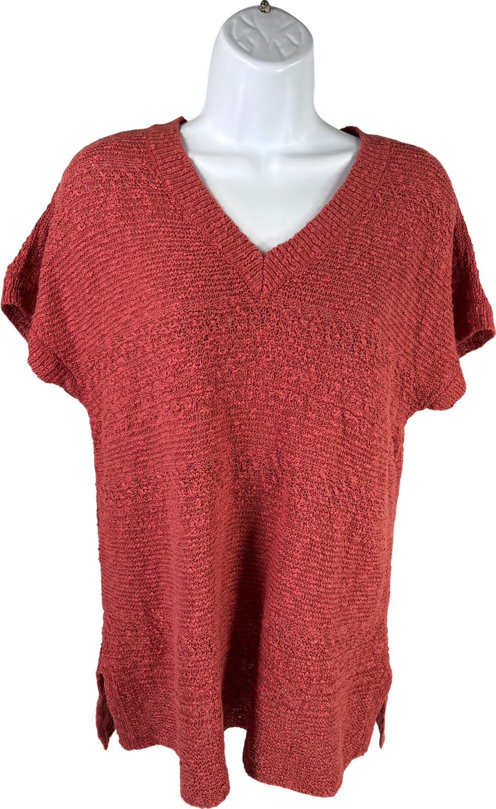 J.Jill Women’s Rustic Orange V-Neck Sleeveless Tunic Sweater - S Petite