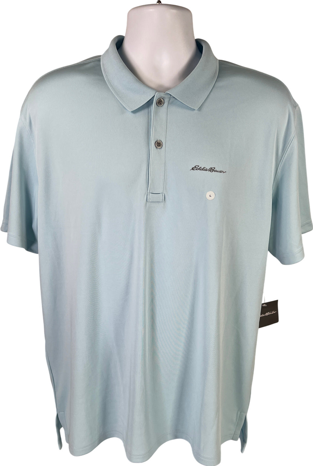 NEW Eddie Bauer Men’s Blue Short Sleeve FreeDry Mr Hyoh Pro Polo Shirt - L