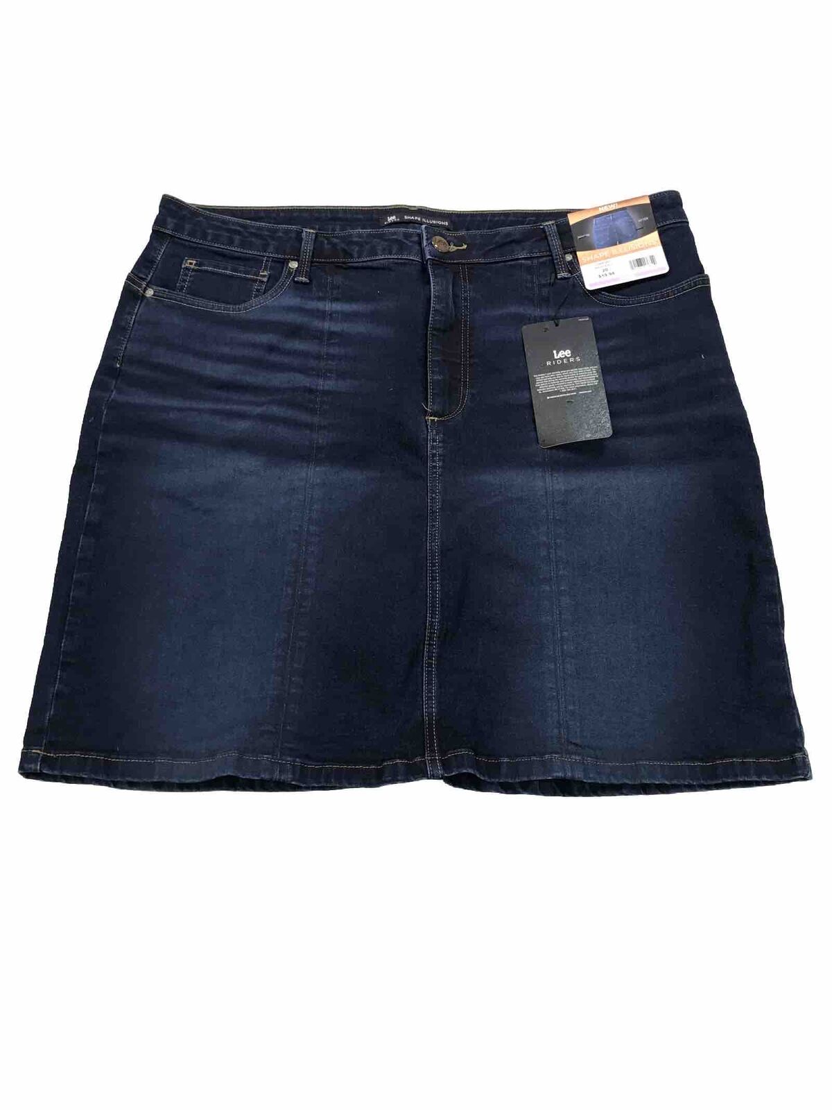 NEW Lee Riders Women's Dark Wash Shape Illusions Slim Fit Denim Skirt -20