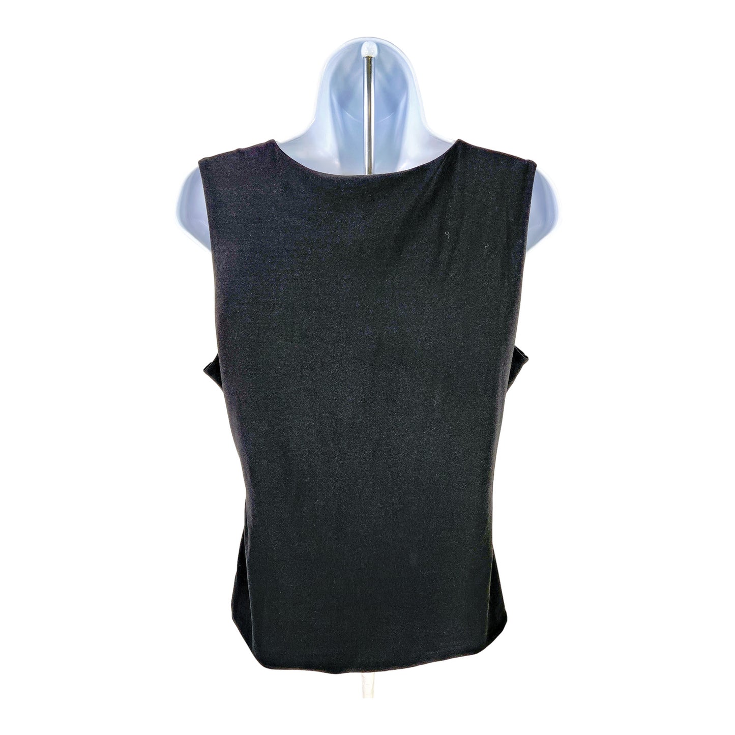 White House Black Market Women’s Black Beaded Accent Sleeveless Blouse -L