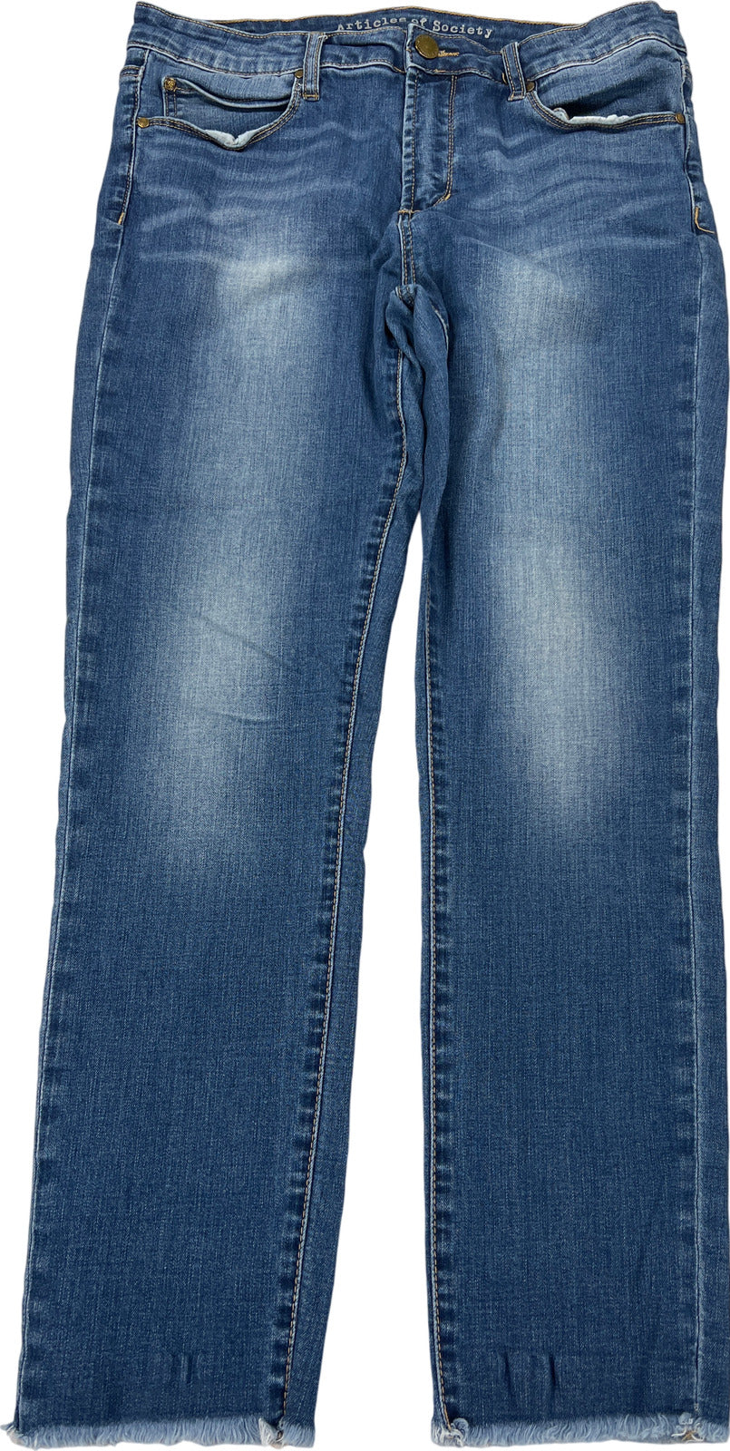 Articles of Society Women’s Medium Wash Frayed Skinny Jeans - 30