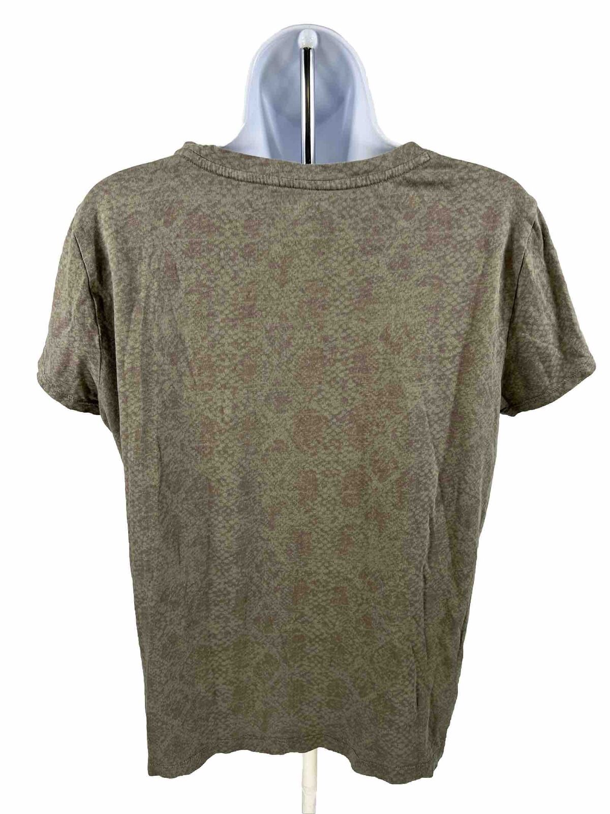 Athleta Women's Green Organic Daily Snake Print Short Sleeve T-Shirt - L