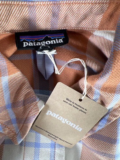 NEW Patagonia Women’s Bristlecone Fertile Brown HW Fjord Flannel Overshirt - L