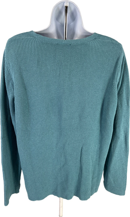 J.Jill Women’s Blue Long Sleeve V-Neck Sweater - M