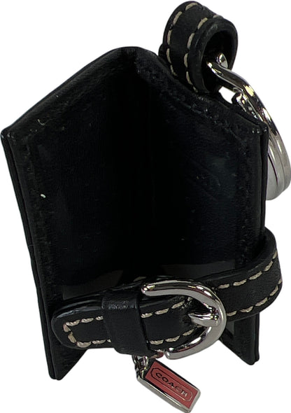 Coach Women’s Black Leather Mini Wallet Picture Holder Keychain