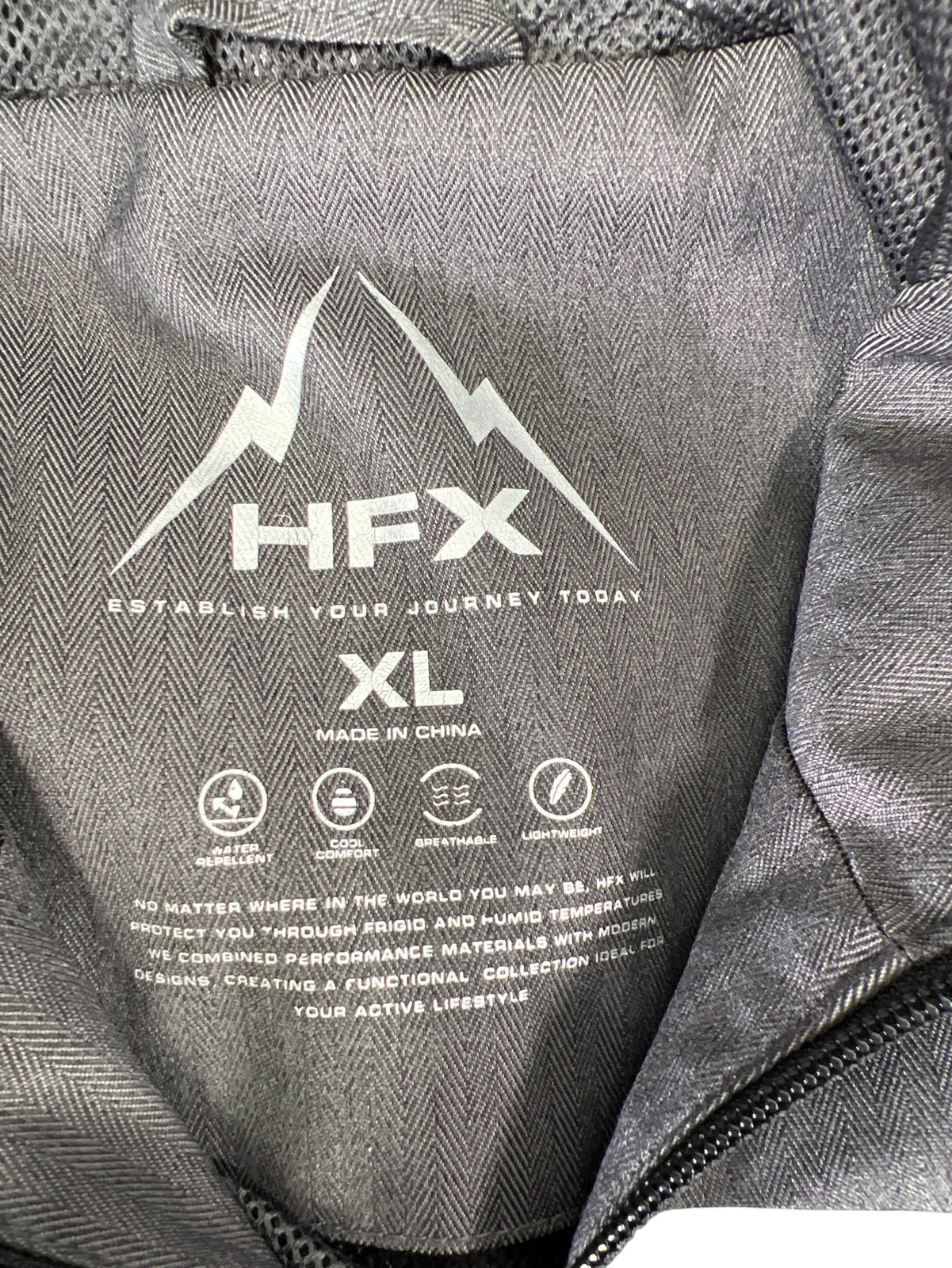 HFX Men’s Gray Full Zip Water Repellent Hooded Jacket - XL