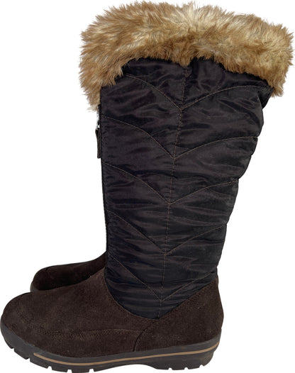 Lands End Women’s Brown Suede Power Run Tall Winter Boots - 8B