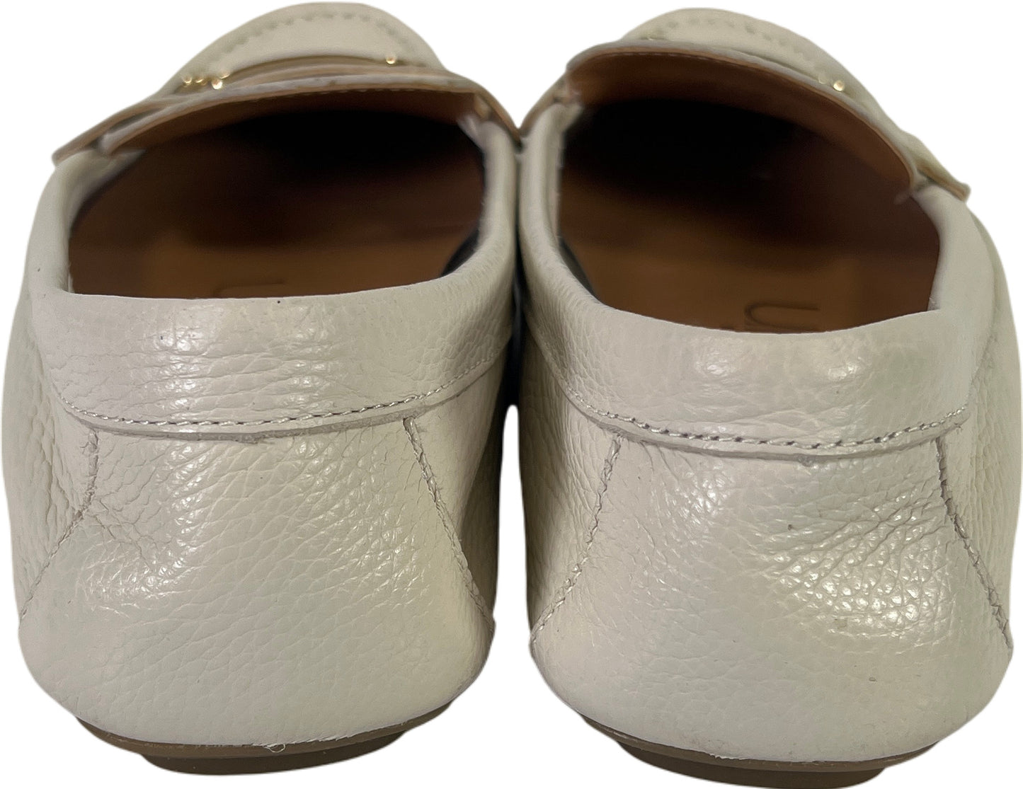 Calvin Klein Women’s Ivory Leather Lunasi Driving Loafers - 8.5