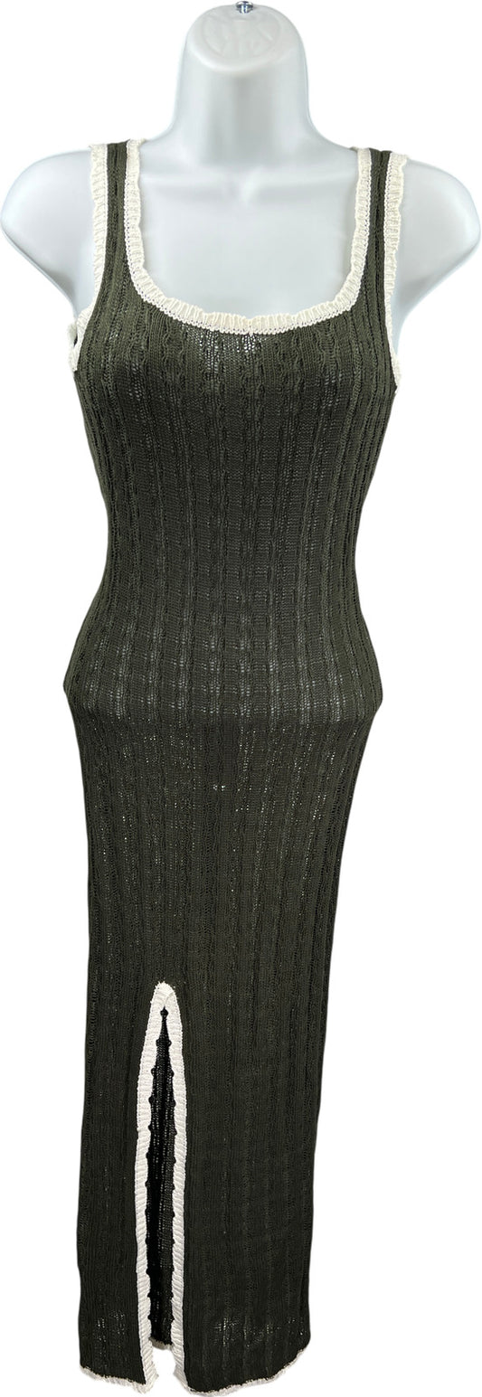 NEW Cider Women’s Dark Green Knit Sleeveless Sweater Dress - XS