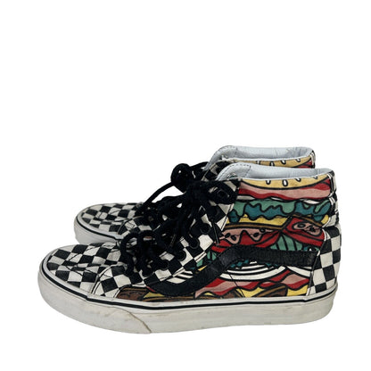 Vans Unisex Black/White Sk8 Hi Hamburger Lace Up Sneakers - Women's 8