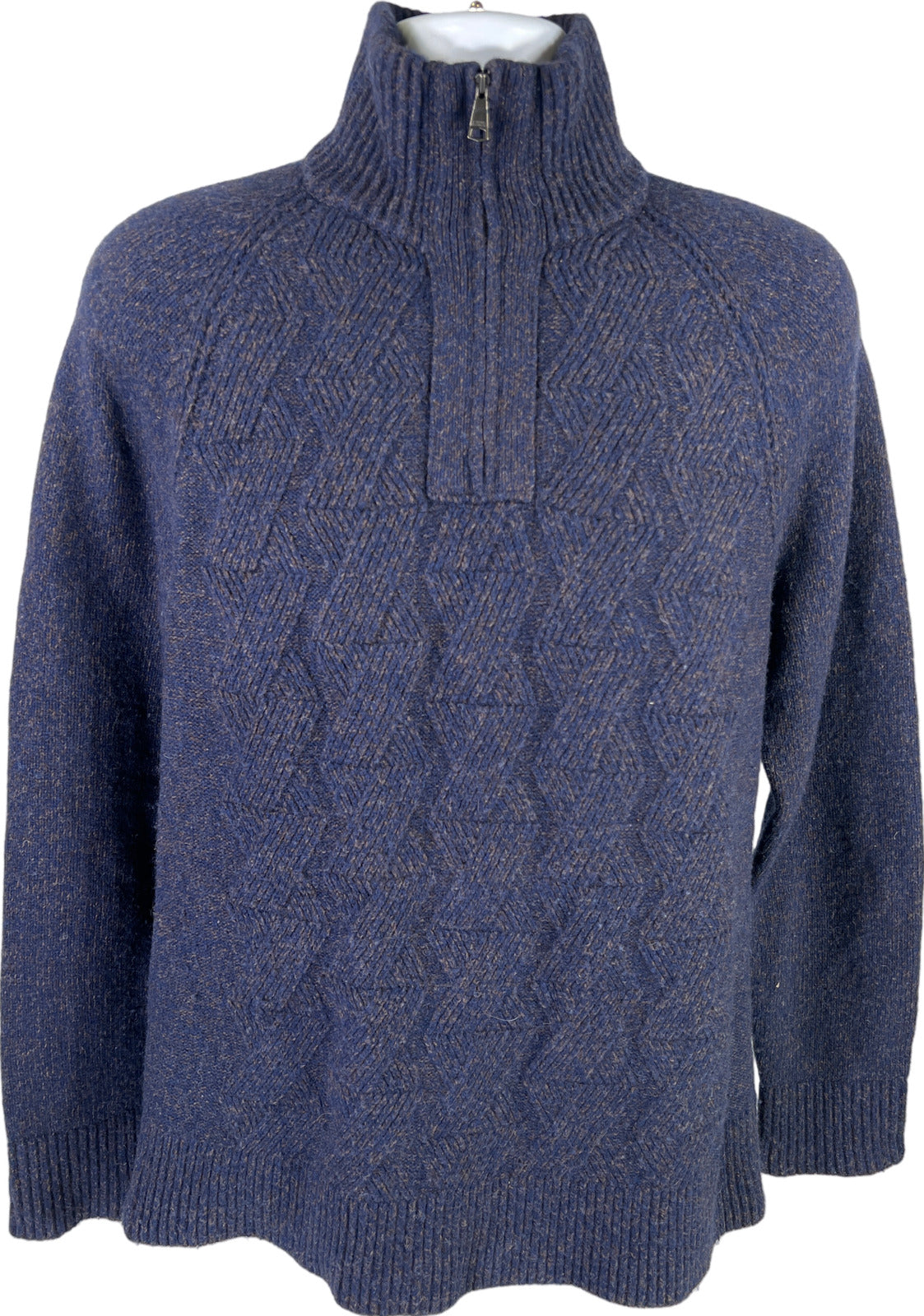 Banana Republic Men’s Blue Wool Blend 1/4 Zip Pullover Sweater - L