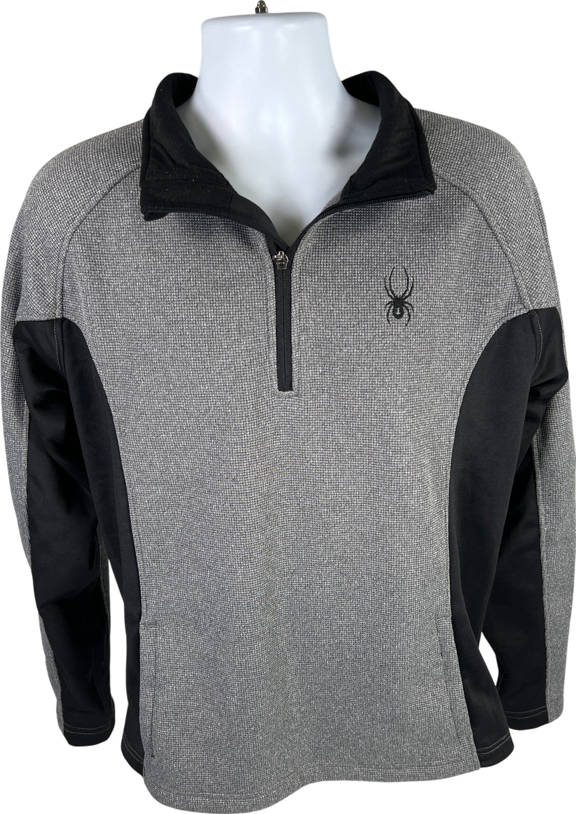 Spyder Men’s Gray Long Sleeve Outbound 1/4 Zip Pullover Jacket - L