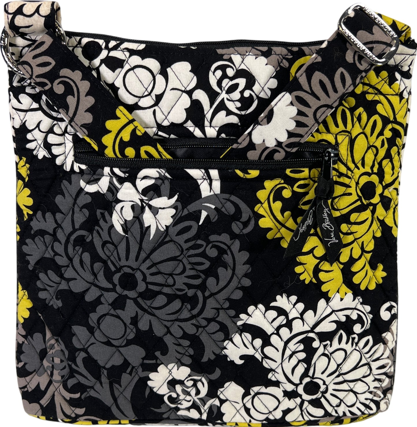 NEW Vera Bradley Women’s Black/Yellow Baroque Hipster Purse