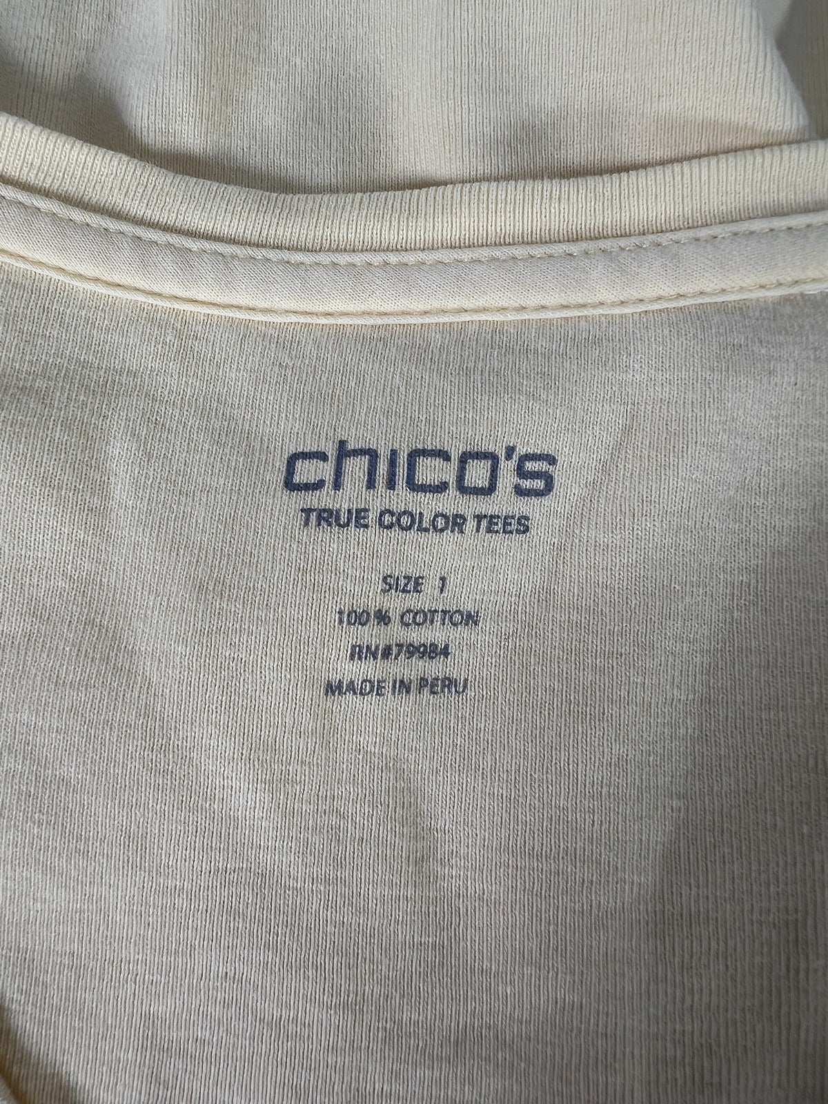 Chico’s Women’s Yellow True Color Short Sleeve T-Shirt - 1/US M