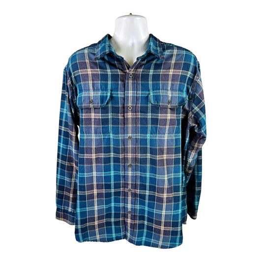 Orvis Men’s Blue Plaid Casual Button Up Shirt - XXL