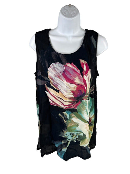 Karen Kane Women’s Black Floral Sleeveless Tank Top - M