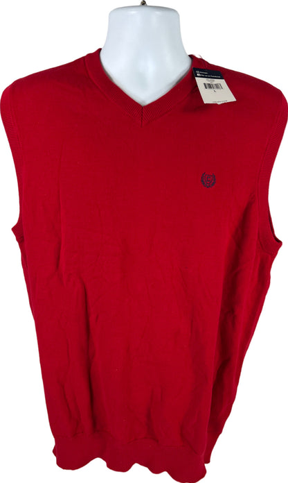 NEW Chaps Men’s Red Sleeveless Knit Sweater Vest - L