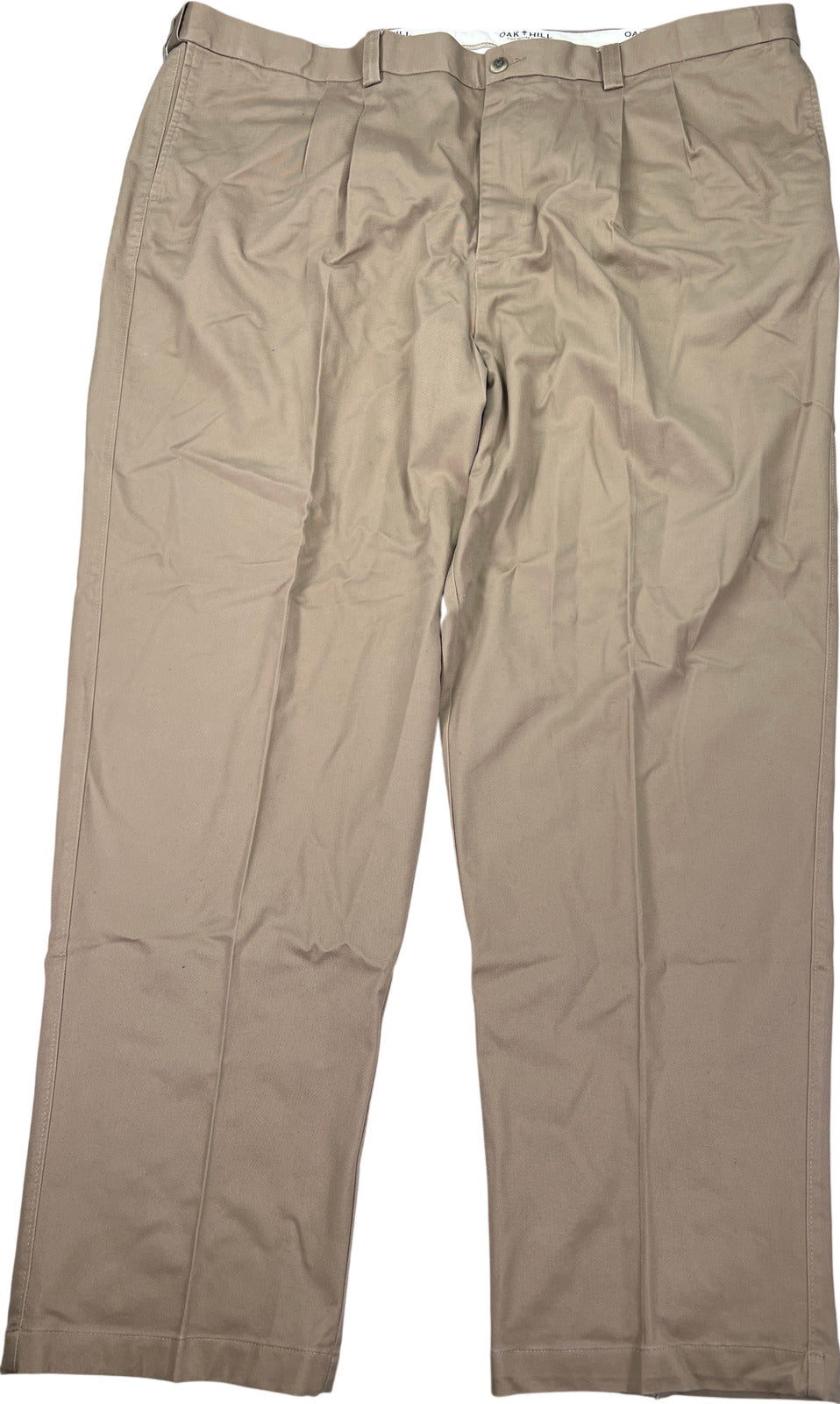 Oak Hill Men’s Brown Pleated Front Chino Pants - 52x34