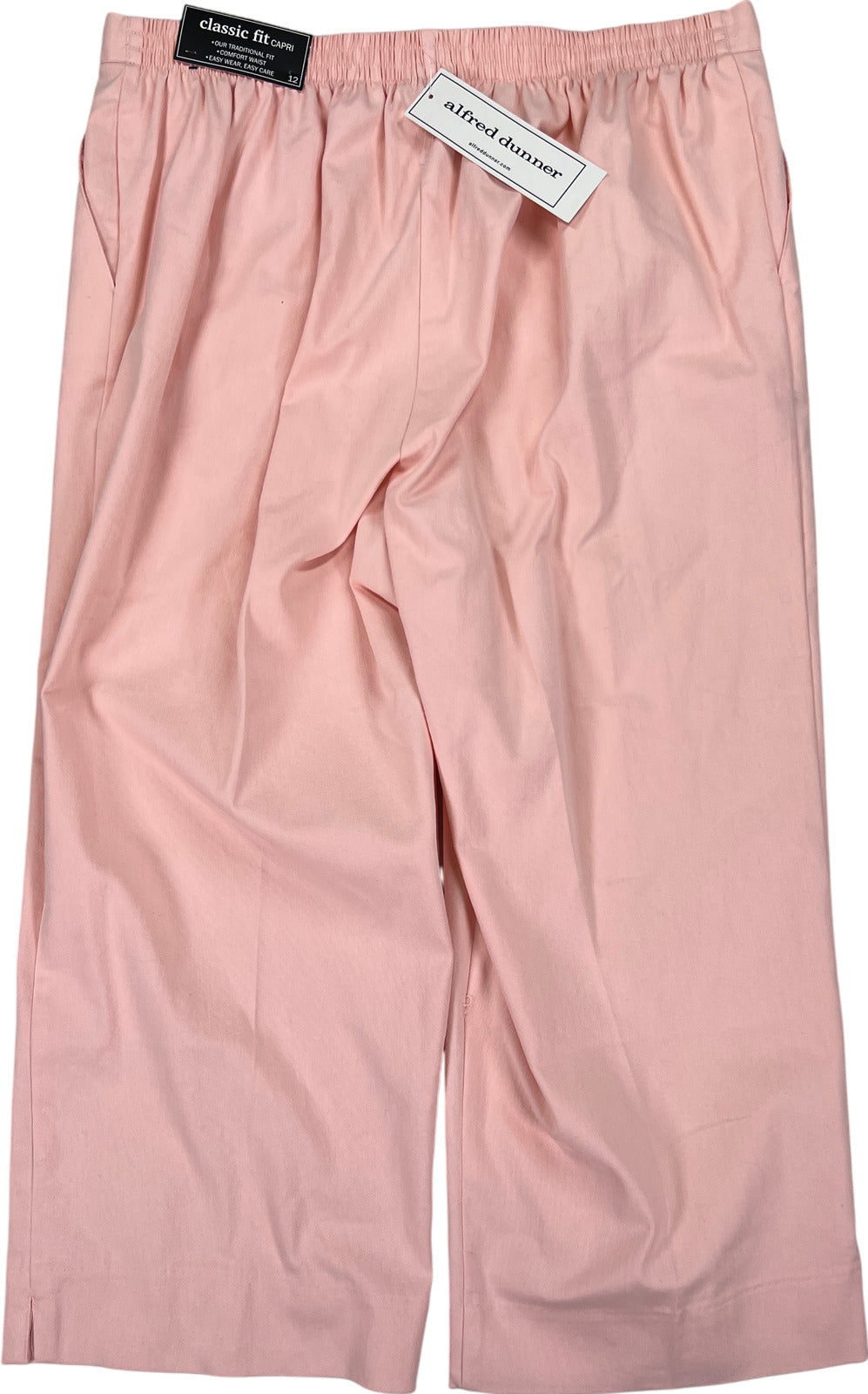 NEW Alfred Dunner Women’s Pink Le Jardin Classic Fit Capri Pants - 12