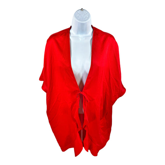 Victoria’s Secret Women’s Red Love Satin Kimono Robe - One Size