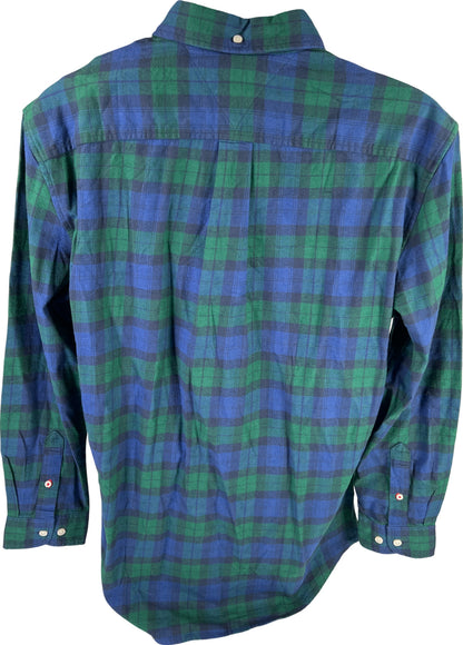 NEW Tommy Hilfiger Men’s Green/Blue Button Down Flannel Shirt - L