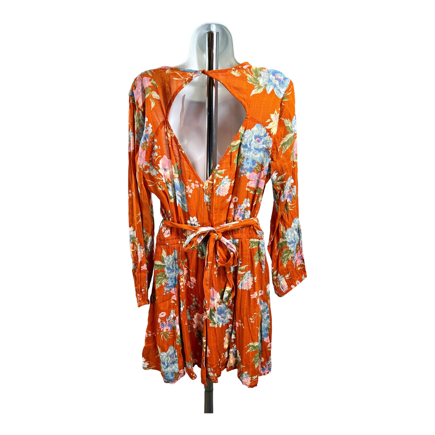 NEW American Eagle Women’s Orange Floral Long Sleeve Dress - M