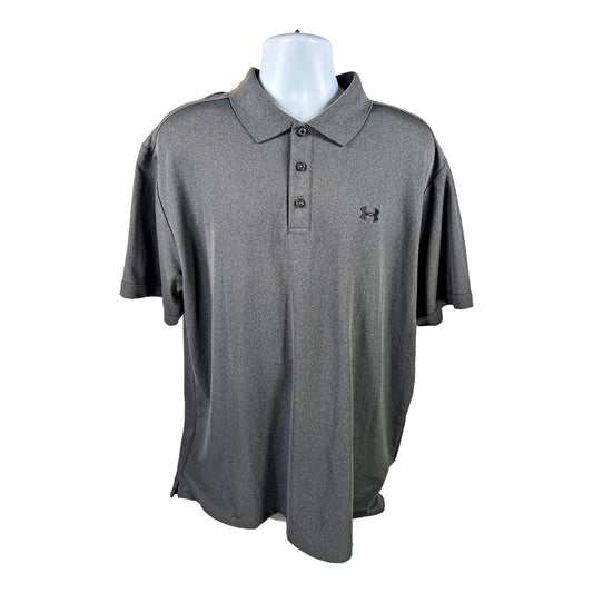 NEW Under Armour Men’s Gray HeatGear Short Sleeve Golf Polo - 2XL