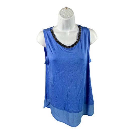 NEW Apt.9 Women’s Blue Rhinestone Trim Sleeveless Tank Top - M