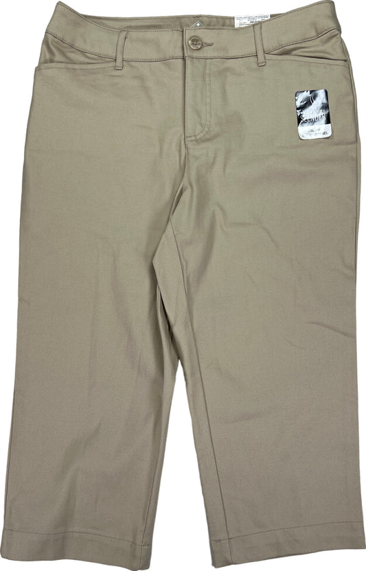 NEW St. Johns Bay Women’s Beige Capri Khaki Chino Pants - 10