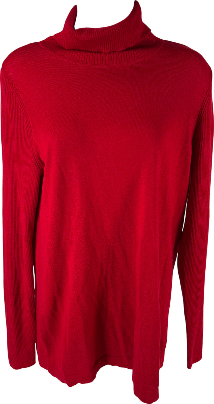 J. Jill Women’s Red Silk & Cotton Long Sleeve Turtleneck Sweater - S