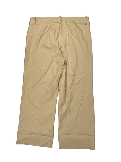 Chico's Women's Golden Beige Cuffed Crop Stretch Dress Pants - 2.5/US 14