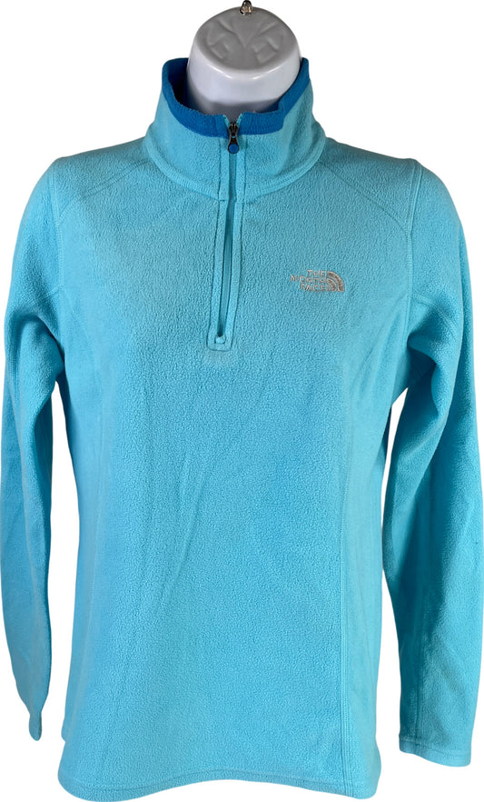 The North Face Women’s Blue Fleece Long Sleeve 1/4 Zip Pullover Shirt - S