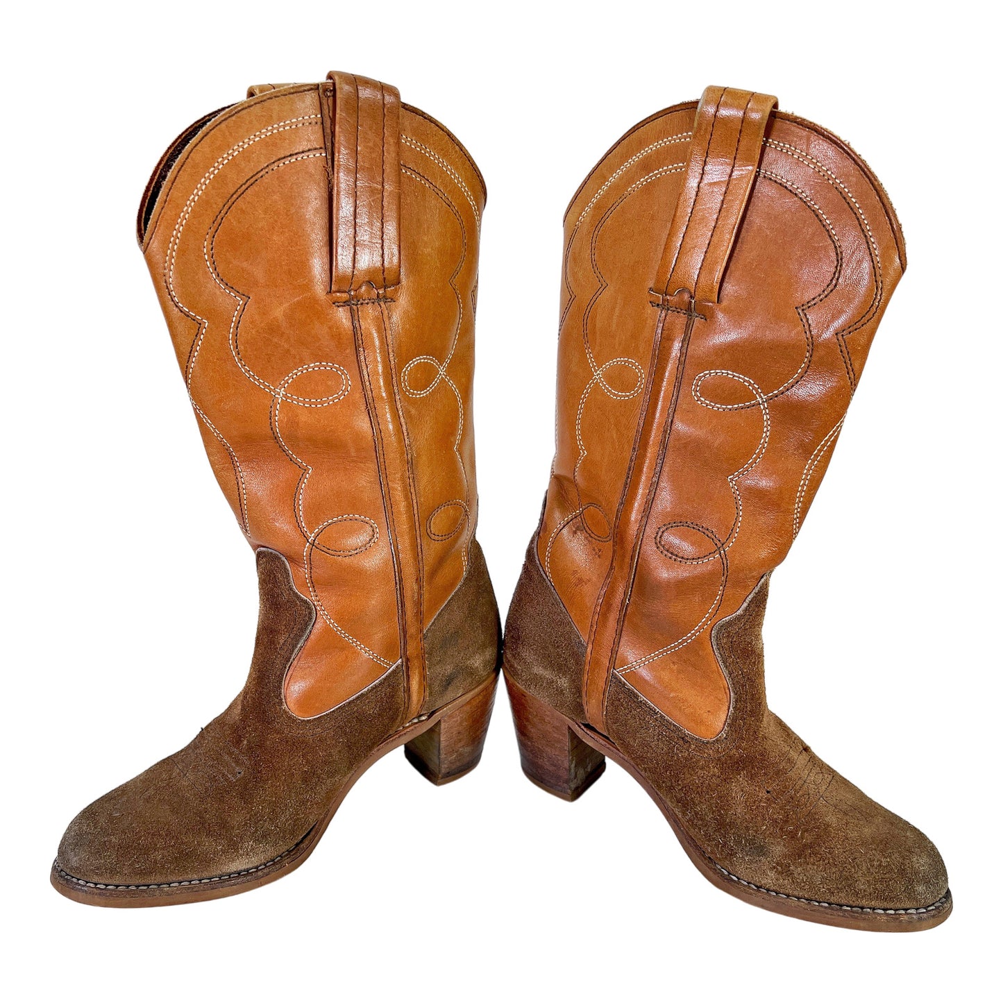 Dexter Women’s Brown/Tan Rodeo Cowboy Western. Heeled Boots - 6