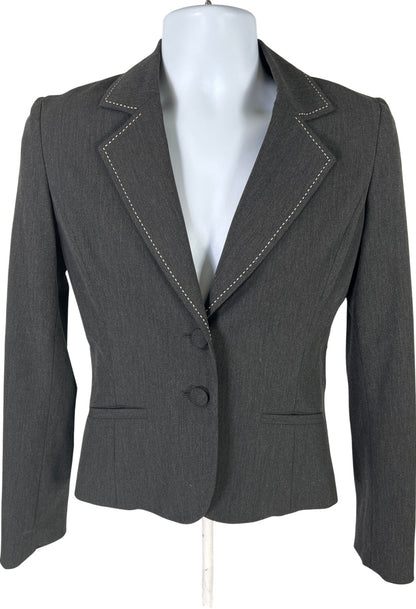 White House Black Market Women’s Charcoal Gray 2-Button Lined Blazer - 4