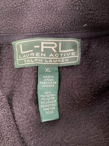 Lauren Ralph Lauren Women's Black Full Zip Fleece Active Jacket - XL