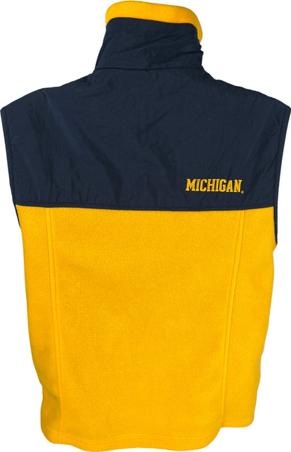 Columbia Men’s Yellow University of Michigan U of M Fleece Vest - S