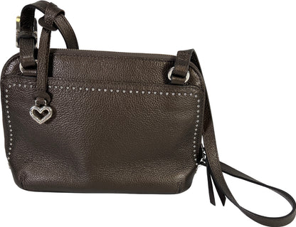 Brighton Women’s Pewter Leather Jagger Crossbody Organizer Purse