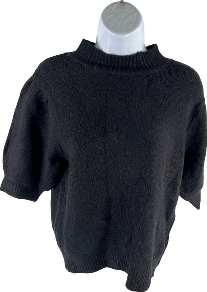 NEW Double Zero Women’s Black Dean Puff Mock Neck Sweater - M