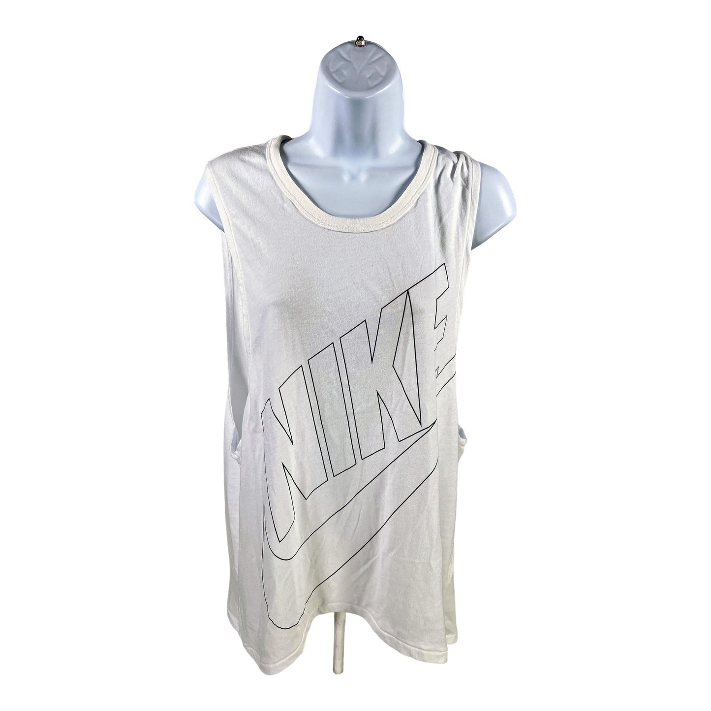 Nike Women’s White Sleeveless Muscle Tank Top - M