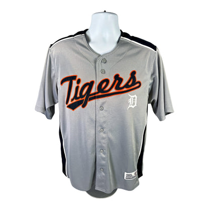 Dynasty Gray Detroit Tigers Button Front Jersey. Shirt - L