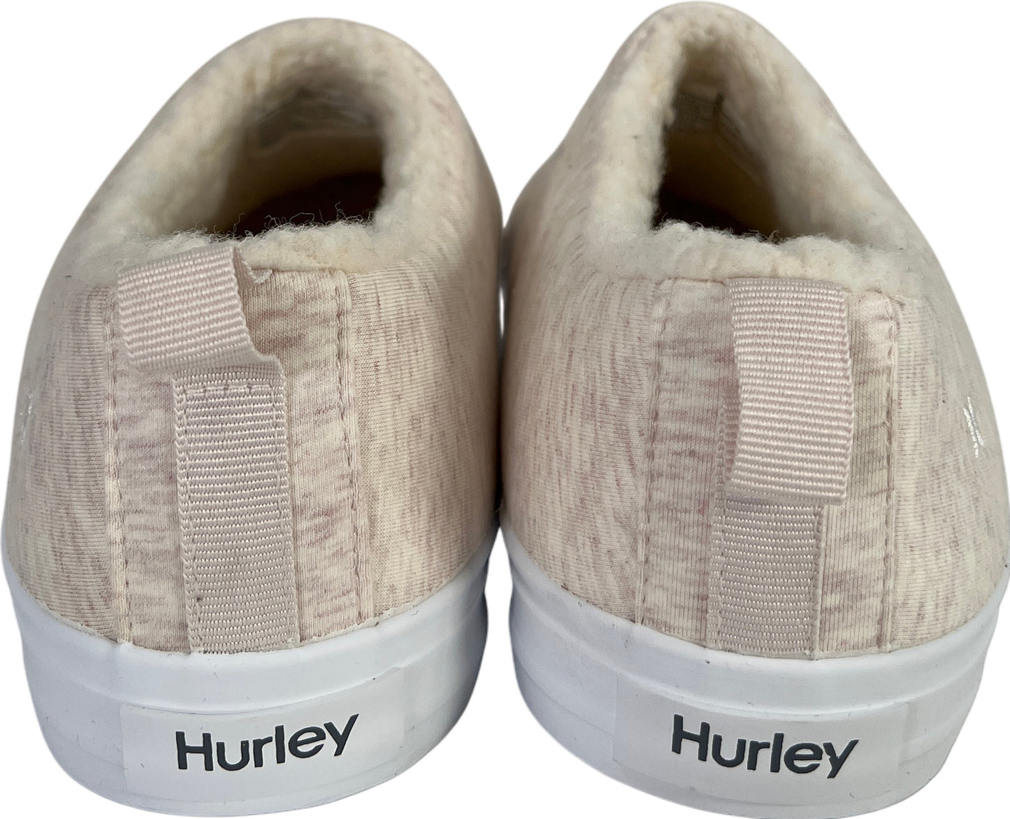 Hurley Women’s Ivory Sherpa Lined Slip On Sneakers Shoes - 6