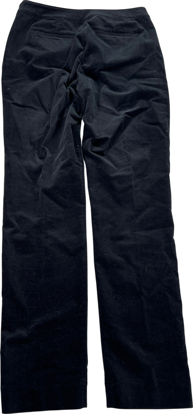 J. Jill Women’s Solid Black Velvet Slim Fit Pants - 2