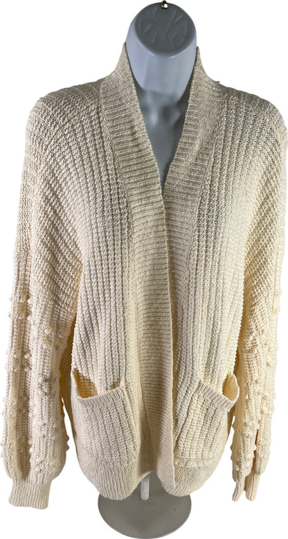 Madewell Women’s Ivory Chunky Knit Oversized Cardigan Sweater - L