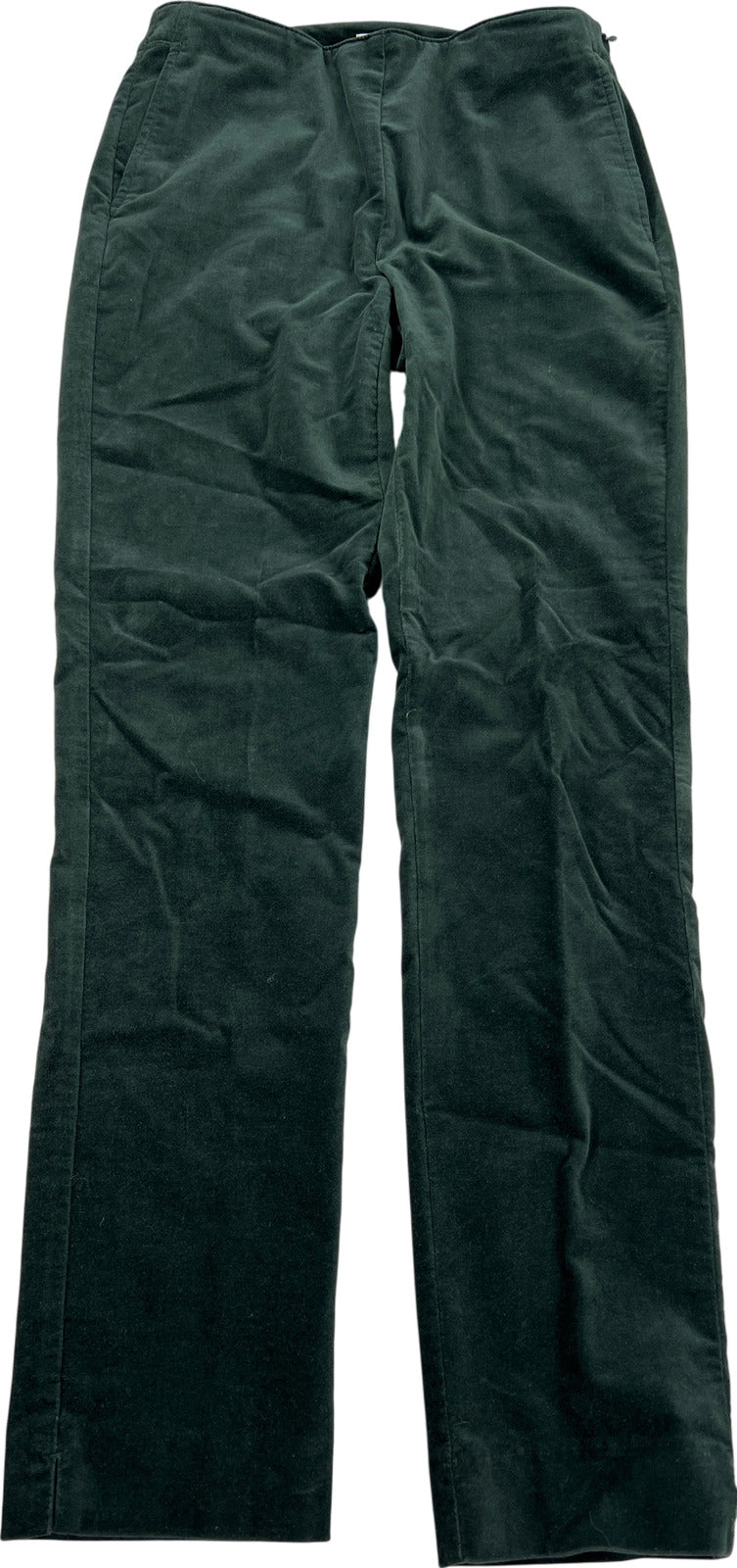 J. Jill Women’s Dark Green Velvet Slim Fit Pants - 2