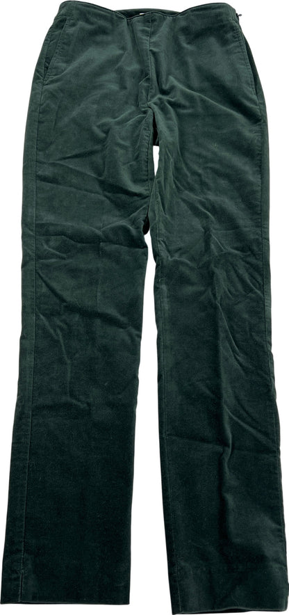 J. Jill Women’s Dark Green Velvet Slim Fit Pants - 2