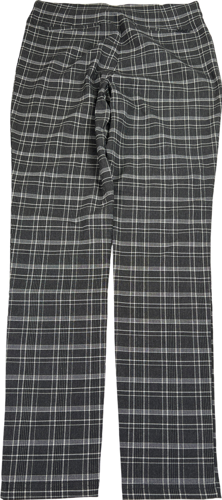 Calvin Klein Women’s Gray/White Plaid Slim Leg Pull On Pants - 8