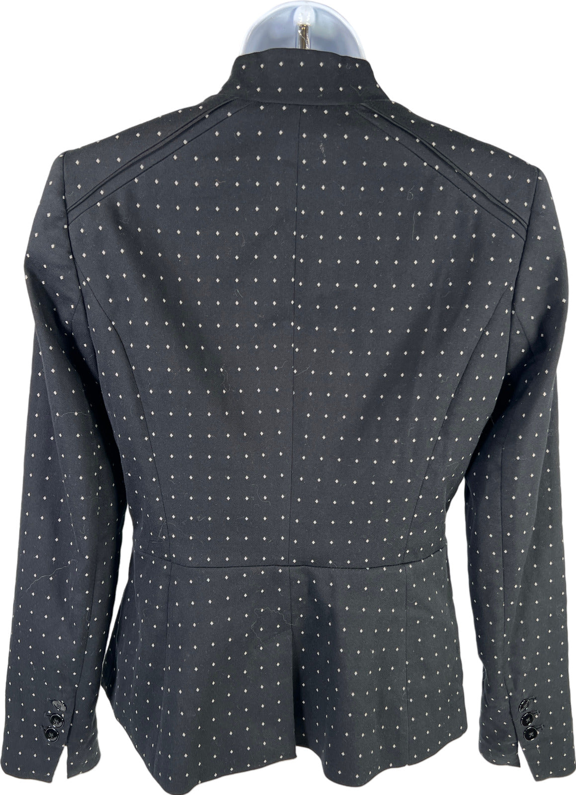 White House Black Market Women’s Black Polka Dot One Button Blazer - 2